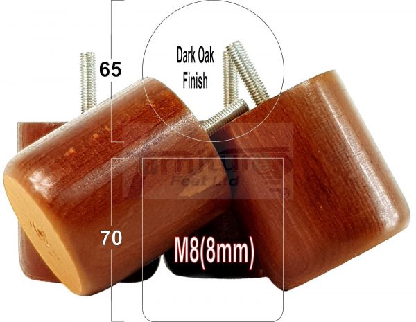 4x Round Solid Wood Furniture Feet Sofa Legs 70mm High for Chairs, Settees M8 - Image 15