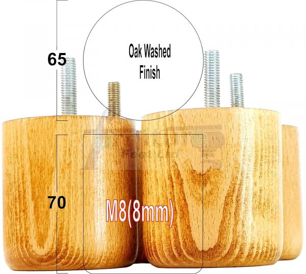 4x Round Solid Wood Furniture Feet Sofa Legs 70mm High for Chairs, Settees M8 - Image 23