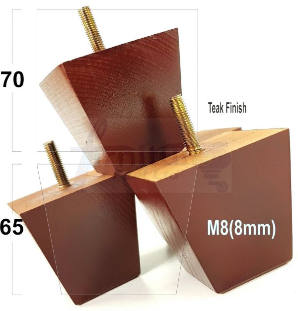 4x SOLID BLOCK WOODEN LEGS 65mm High CHAIR REPLACEMENT FURNITURE FEET M8(8mm) - Image 20