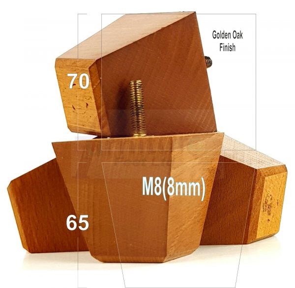 4x SOLID BLOCK WOODEN LEGS 65mm High CHAIR REPLACEMENT FURNITURE FEET M8(8mm) - Image 14