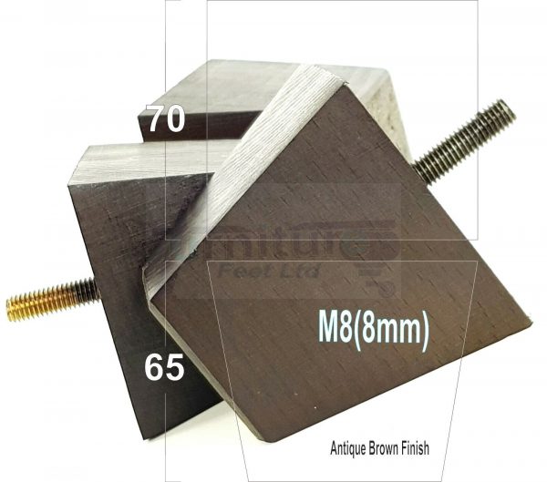 4x SOLID BLOCK WOODEN LEGS 65mm High CHAIR REPLACEMENT FURNITURE FEET M8(8mm) - Image 10
