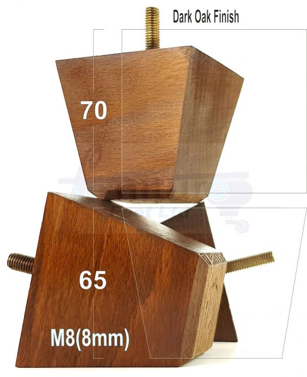 4x SOLID BLOCK WOODEN LEGS 65mm High CHAIR REPLACEMENT FURNITURE FEET M8(8mm) - Image 12