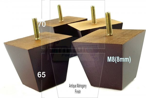 4x SOLID BLOCK WOODEN LEGS 65mm High CHAIR REPLACEMENT FURNITURE FEET M8(8mm) - Image 16