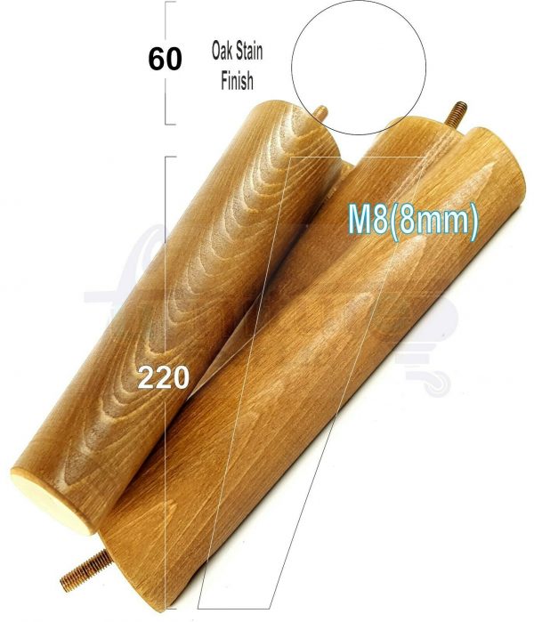 4x SOLID WOOD ANGLED SETTEE LEGS 220mm High FURNITURE REPLACEMENT FEET M8(8mm) - Image 18
