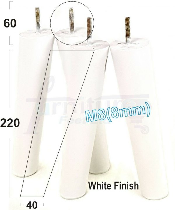 4x SOLID WOOD ANGLED SETTEE LEGS 220mm High FURNITURE REPLACEMENT FEET M8(8mm) - Image 31