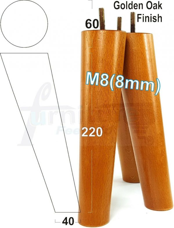 4x SOLID WOOD ANGLED SETTEE LEGS 220mm High FURNITURE REPLACEMENT FEET M8(8mm) - Image 20