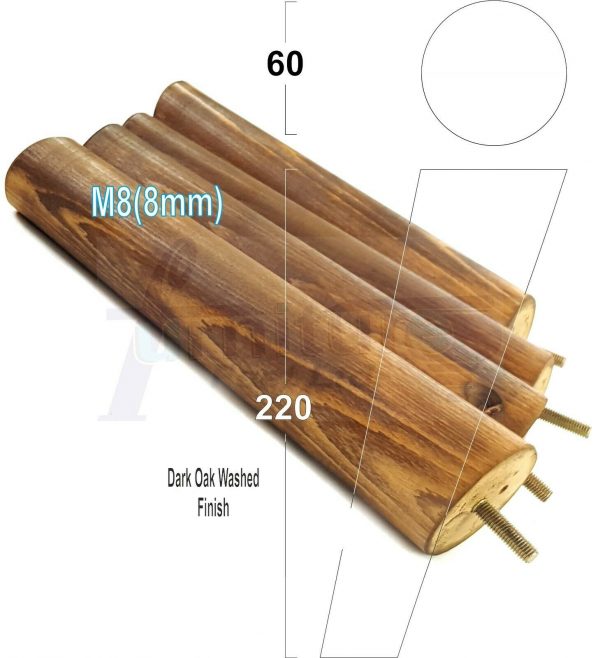 4x SOLID WOOD ANGLED SETTEE LEGS 220mm High FURNITURE REPLACEMENT FEET M8(8mm) - Image 17