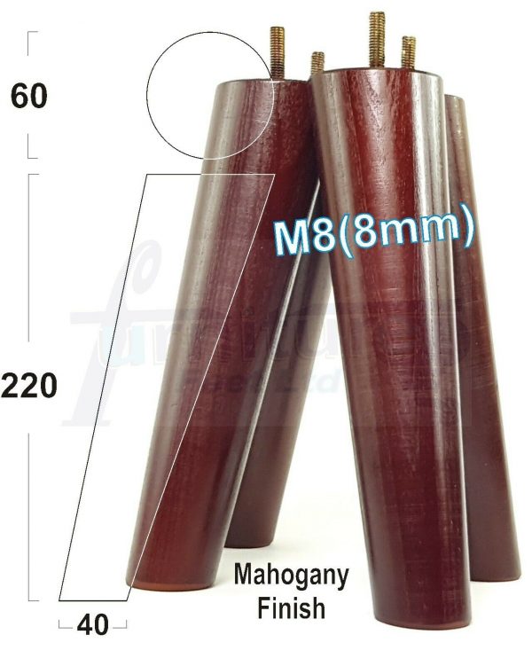 4x SOLID WOOD ANGLED SETTEE LEGS 220mm High FURNITURE REPLACEMENT FEET M8(8mm) - Image 23