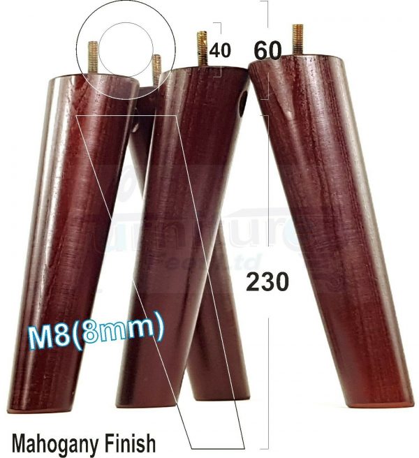 4x SOLID WOOD ANGLED SETTEE LEGS 230mm High FURNITURE REPLACEMENT FEET M8(8mm) - Image 23