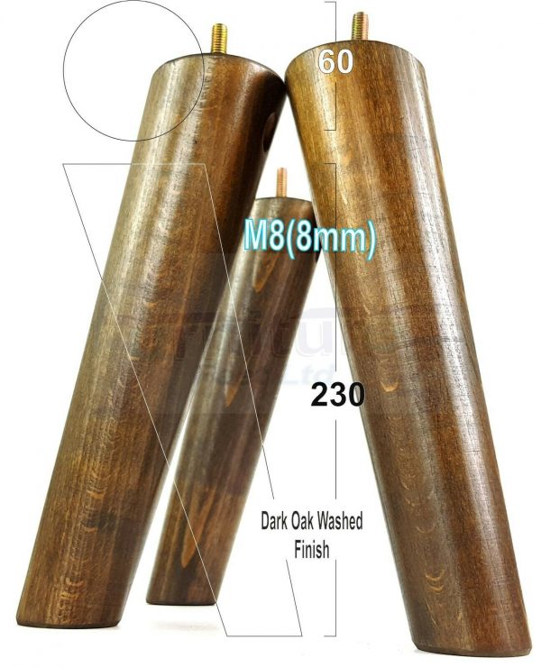 4x SOLID WOOD ANGLED SETTEE LEGS 230mm High FURNITURE REPLACEMENT FEET M8(8mm) - Image 19