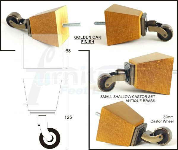 4x SOLID WOOD ANTIQUE CASTOR FURNITURE SETTEE LEGS M8(8mm) SOFA FEET 125mm HIGH - Image 6