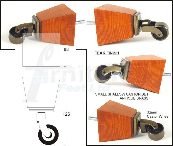 4x SOLID WOOD ANTIQUE CASTOR FURNITURE SETTEE LEGS M8(8mm) SOFA FEET 125mm HIGH - Image 12