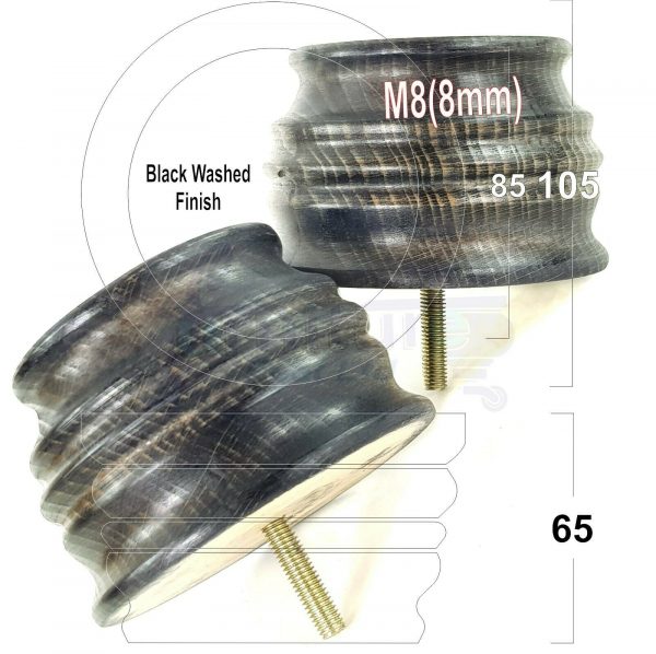4x SOLID WOOD FURNITURE LEGS M8(8mm) CHAIR, SOFA REPLACEMENT BUN FEET 65mm HIGH - Image 15