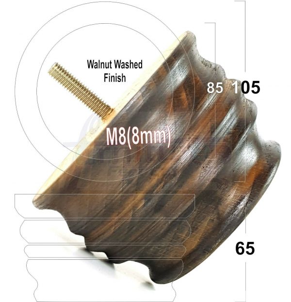 4x SOLID WOOD FURNITURE LEGS M8(8mm) CHAIR, SOFA REPLACEMENT BUN FEET 65mm HIGH - Image 18