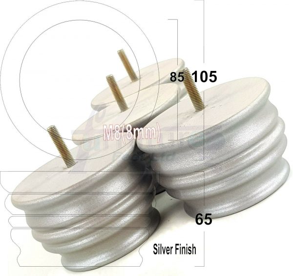 4x SOLID WOOD FURNITURE LEGS M8(8mm) CHAIR, SOFA REPLACEMENT BUN FEET 65mm HIGH - Image 31