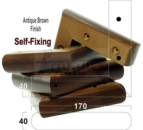 4x SOLID WOOD FURNITURE LEGS (Self-Fix) CHAIR REPLACEMENT CORNER FEET 40mm HIGH - Image 12