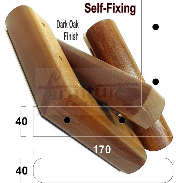 4x SOLID WOOD FURNITURE LEGS (Self-Fix) CHAIR REPLACEMENT CORNER FEET 40mm HIGH - Image 16