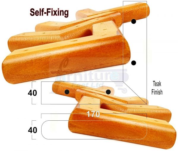 4x SOLID WOOD FURNITURE LEGS (Self-Fix) CHAIR REPLACEMENT CORNER FEET 40mm HIGH - Image 33
