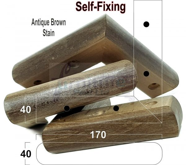 4x SOLID WOOD FURNITURE LEGS (Self-Fix) CHAIR REPLACEMENT CORNER FEET 40mm HIGH - Image 13