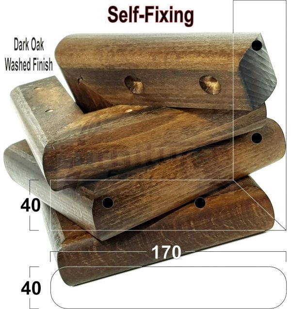 4x SOLID WOOD FURNITURE LEGS (Self-Fix) CHAIR REPLACEMENT CORNER FEET 40mm HIGH - Image 18