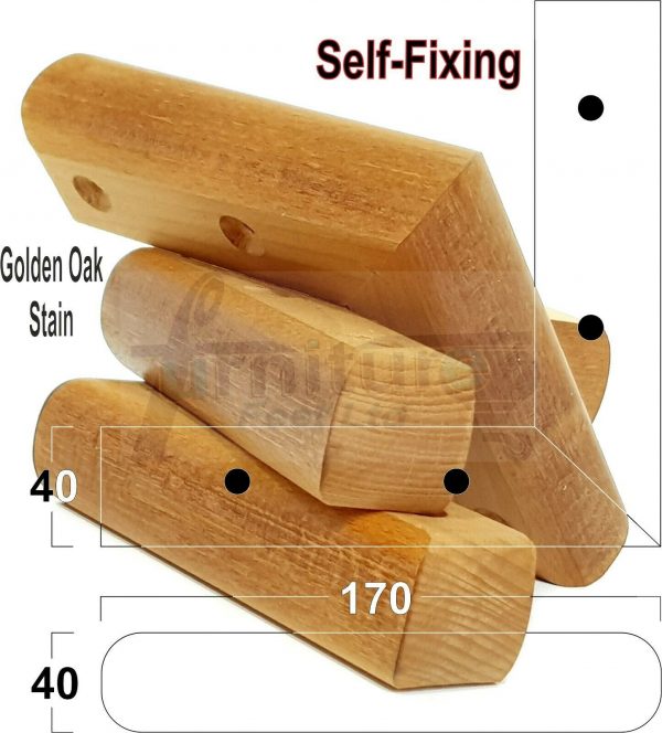 4x SOLID WOOD FURNITURE LEGS (Self-Fix) CHAIR REPLACEMENT CORNER FEET 40mm HIGH - Image 21