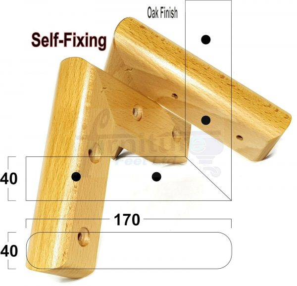4x SOLID WOOD FURNITURE LEGS (Self-Fix) CHAIR REPLACEMENT CORNER FEET 40mm HIGH - Image 27