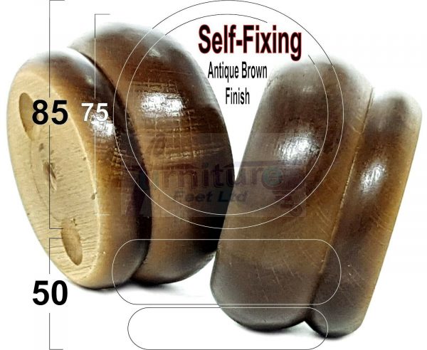4x SOLID WOODEN FURNITURE LEGS CHAIR REPLACEMENT BUN FEET 50mm HIGH Self-Fixing - Image 13