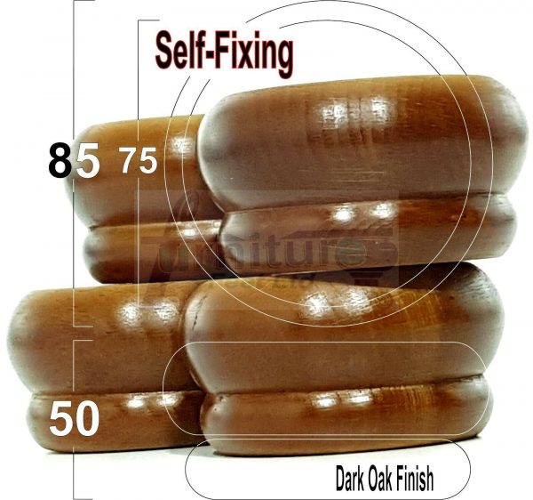 4x SOLID WOODEN FURNITURE LEGS CHAIR REPLACEMENT BUN FEET 50mm HIGH Self-Fixing - Image 17