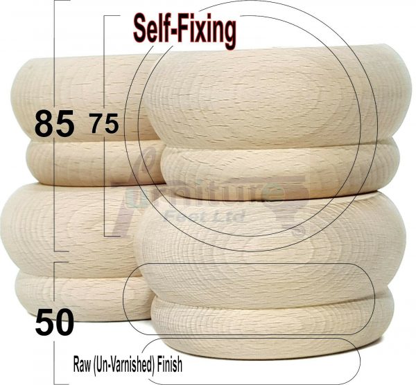 4x SOLID WOODEN FURNITURE LEGS CHAIR REPLACEMENT BUN FEET 50mm HIGH Self-Fixing - Image 29