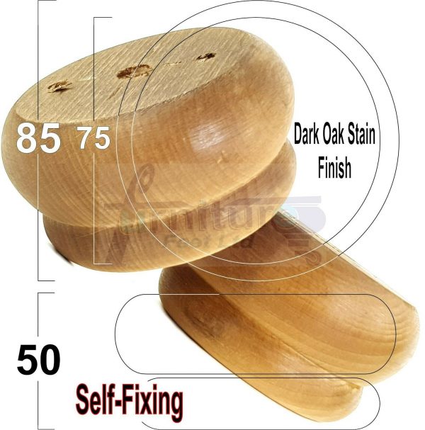 4x SOLID WOODEN FURNITURE LEGS CHAIR REPLACEMENT BUN FEET 50mm HIGH Self-Fixing - Image 27