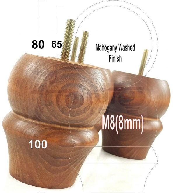 4x SOLID WOODEN FURNITURE LEGS M8(8mm) CHAIR REPLACEMENT BUN FEET 100mm HIGH - Image 15