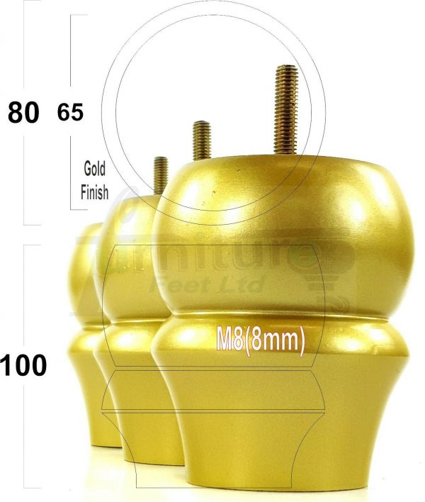 4x SOLID WOODEN FURNITURE LEGS M8(8mm) CHAIR REPLACEMENT BUN FEET 100mm HIGH - Image 10