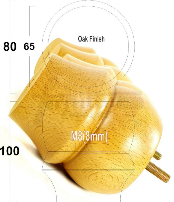 4x SOLID WOODEN FURNITURE LEGS M8(8mm) CHAIR REPLACEMENT BUN FEET 100mm HIGH - Image 18