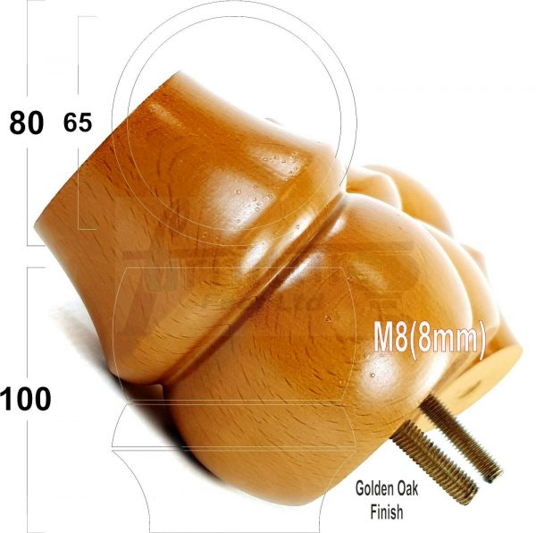 4x SOLID WOODEN FURNITURE LEGS M8(8mm) CHAIR REPLACEMENT BUN FEET 100mm HIGH - Image 11