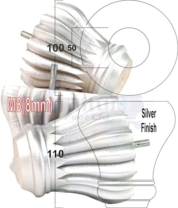 4x SOLID WOODEN FURNITURE LEGS M8(8mm) CHAIR REPLACEMENT BUN FEET 110mm HIGH - Image 31