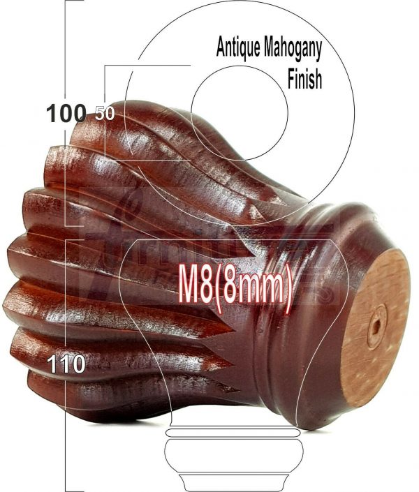 4x SOLID WOODEN FURNITURE LEGS M8(8mm) CHAIR REPLACEMENT BUN FEET 110mm HIGH - Image 36