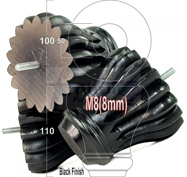 4x SOLID WOODEN FURNITURE LEGS M8(8mm) CHAIR REPLACEMENT BUN FEET 110mm HIGH - Image 14
