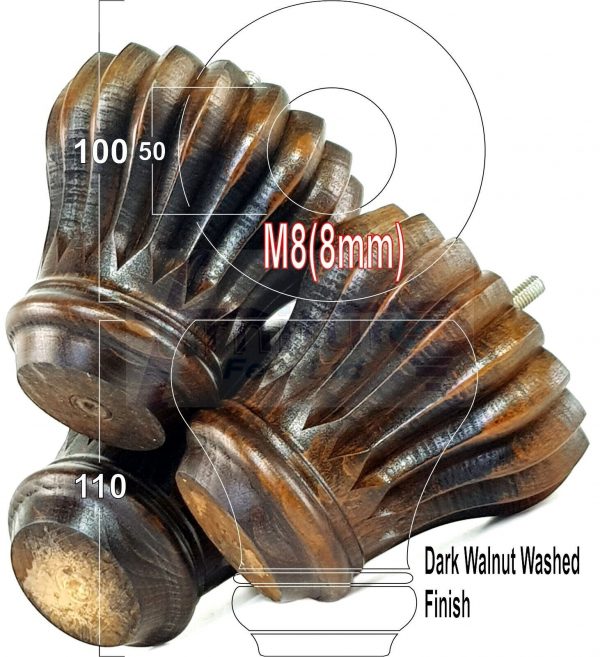 4x SOLID WOODEN FURNITURE LEGS M8(8mm) CHAIR REPLACEMENT BUN FEET 110mm HIGH - Image 18