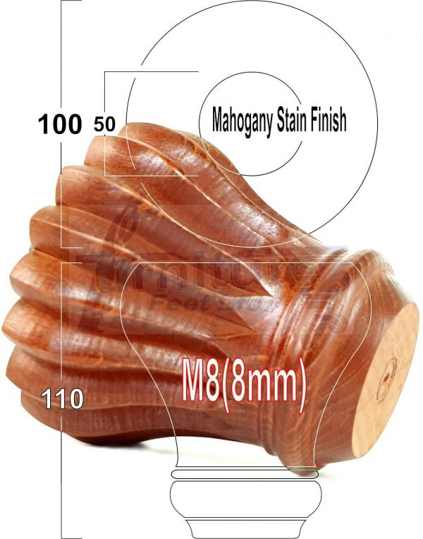 4x SOLID WOODEN FURNITURE LEGS M8(8mm) CHAIR REPLACEMENT BUN FEET 110mm HIGH - Image 23