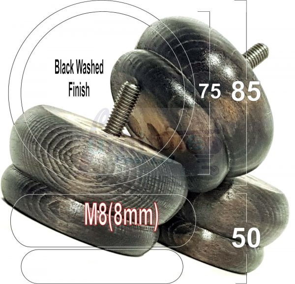 4x SOLID WOODEN FURNITURE LEGS M8(8mm) CHAIR REPLACEMENT BUN FEET 50mm HIGH - Image 16