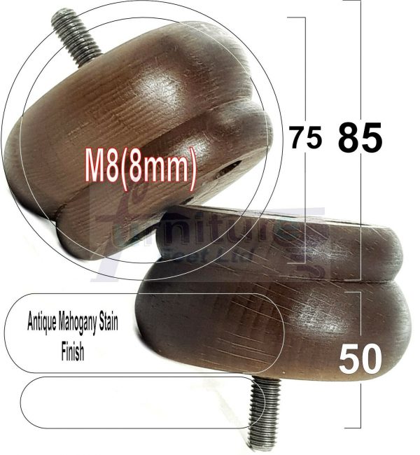 4x SOLID WOODEN FURNITURE LEGS M8(8mm) CHAIR REPLACEMENT BUN FEET 50mm HIGH - Image 14