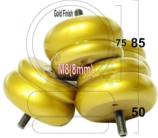 4x SOLID WOODEN FURNITURE LEGS M8(8mm) CHAIR REPLACEMENT BUN FEET 50mm HIGH - Image 20