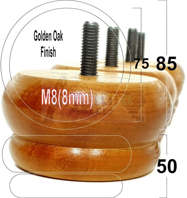 4x SOLID WOODEN FURNITURE LEGS M8(8mm) CHAIR REPLACEMENT BUN FEET 50mm HIGH - Image 21
