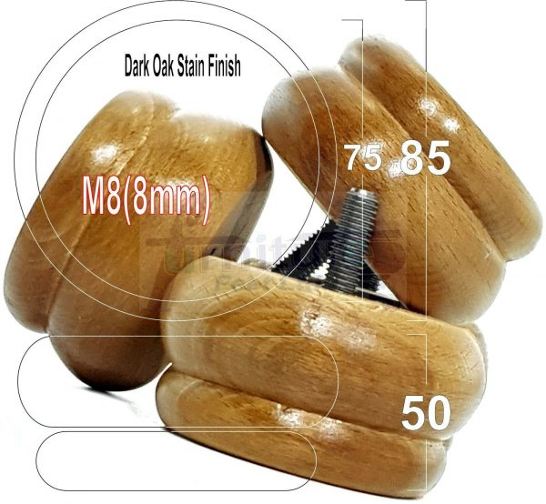 4x SOLID WOODEN FURNITURE LEGS M8(8mm) CHAIR REPLACEMENT BUN FEET 50mm HIGH - Image 26