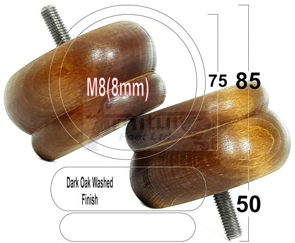 4x SOLID WOODEN FURNITURE LEGS M8(8mm) CHAIR REPLACEMENT BUN FEET 50mm HIGH - Image 18