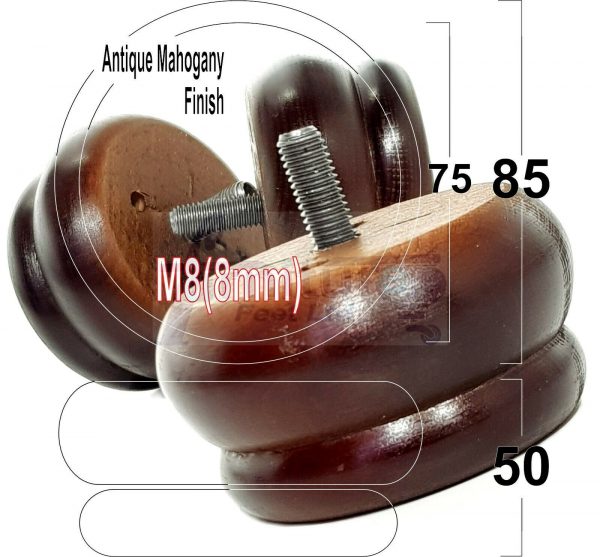 4x SOLID WOODEN FURNITURE LEGS M8(8mm) CHAIR REPLACEMENT BUN FEET 50mm HIGH - Image 29