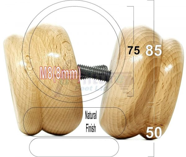 4x SOLID WOODEN FURNITURE LEGS M8(8mm) CHAIR REPLACEMENT BUN FEET 50mm HIGH - Image 25