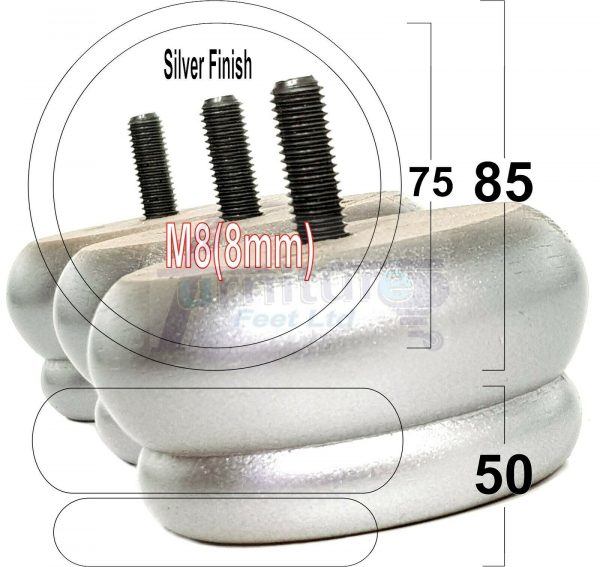 4x SOLID WOODEN FURNITURE LEGS M8(8mm) CHAIR REPLACEMENT BUN FEET 50mm HIGH - Image 27
