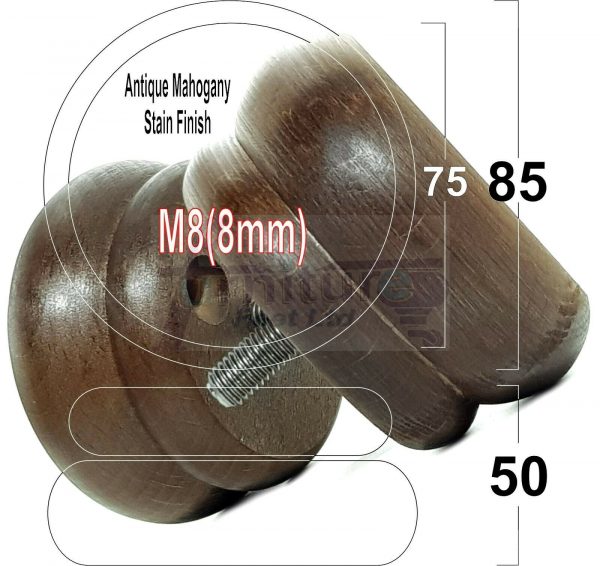 4x SOLID WOODEN FURNITURE LEGS M8(8mm) CHAIR REPLACEMENT BUN FEET 50mm HIGH - Image 37