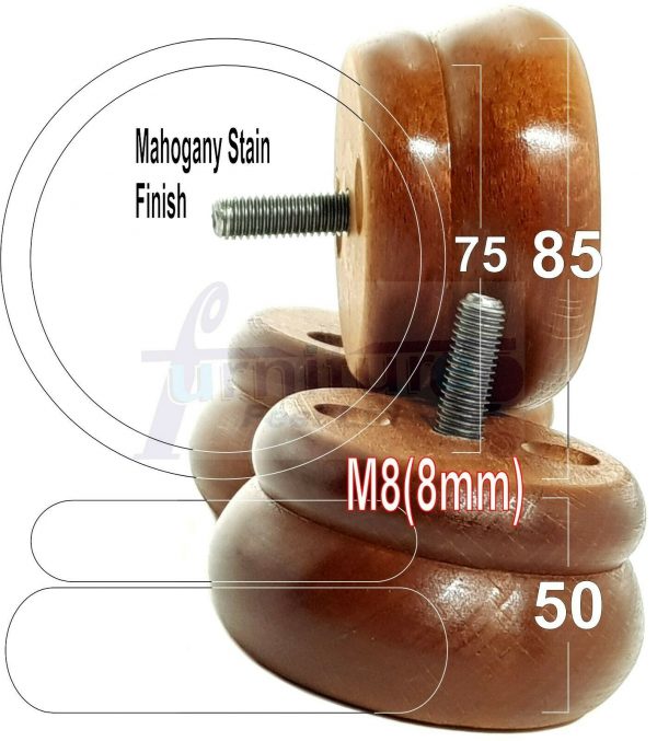 4x SOLID WOODEN FURNITURE LEGS M8(8mm) CHAIR REPLACEMENT BUN FEET 50mm HIGH - Image 23